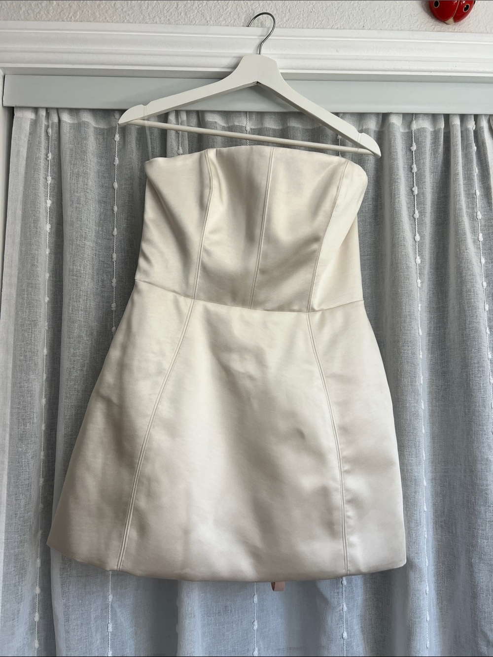 Oh Polly Strapless Cream Mini Dress